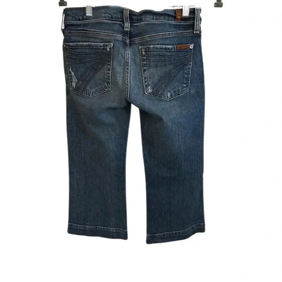 7 for all mankind Medium Wash Cropped Dojo Jeans Size 27 - Picture 8 of 9